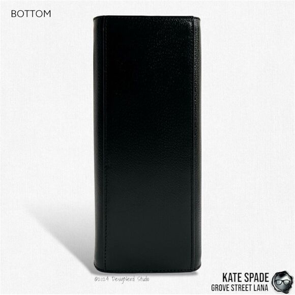 KATE SPADE GROVE STREET LANA LEATHER SATCHEL IN BLACK/CREAM WITH CROSSBODY STRAP - Picture 9 of 14